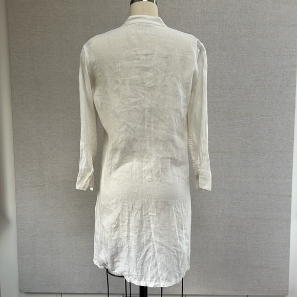 Marks & Spencers White Linen Long Shirt - 10 (M) - Picture 4 of 7